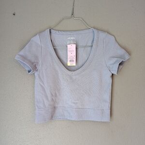 Wild Fable Medium Dusty Blue Crop Top